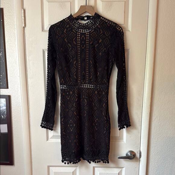 For Love and Lemons Florence Black Lace Dress size medium - Picture 4 of 12